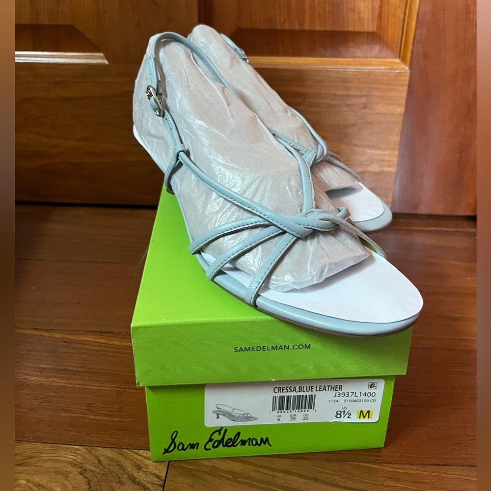Sam Edelman Cressa Light Blue Leather Sandals